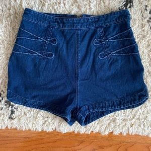Urban Outfitters High-Waisted Denim Shortie Shorts